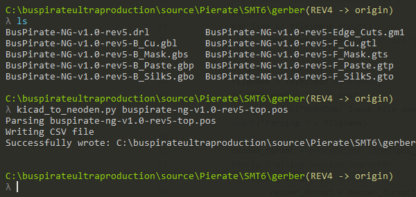 Convert the position file to Neoden format using kicad_to_neoden.py from the command line